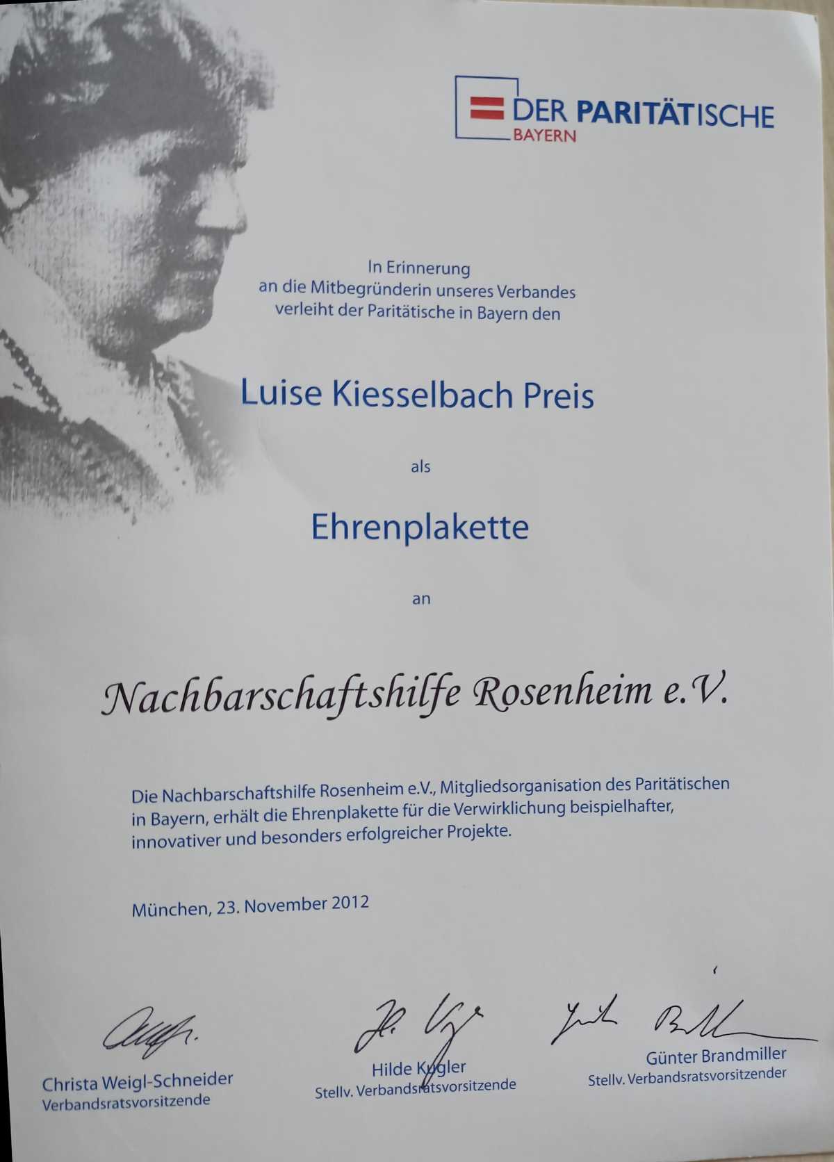 Luise Kiesselbach Preis